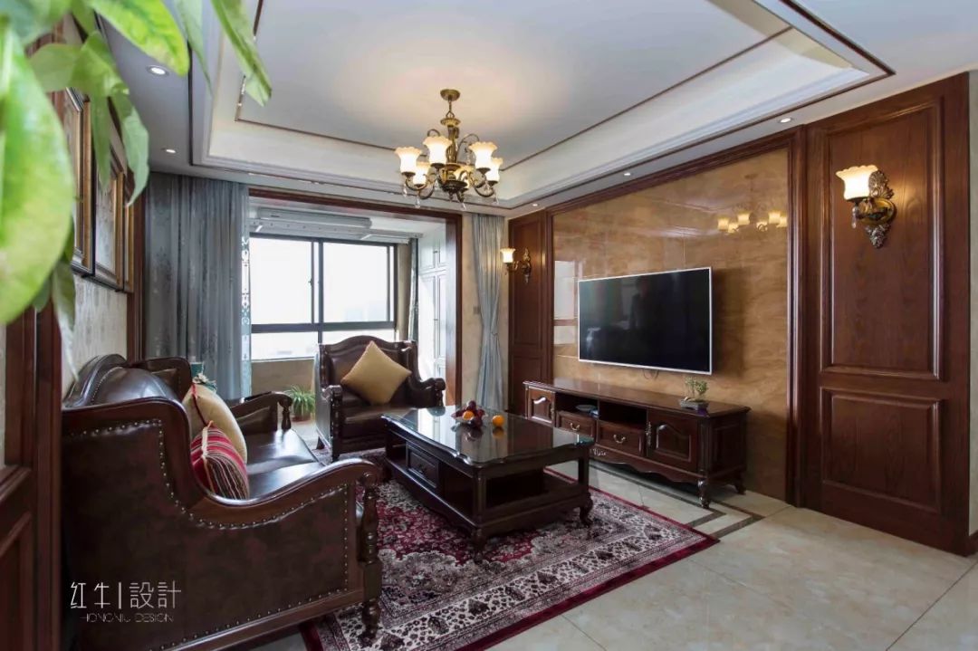 南京旭日愛上城115平米簡(jiǎn)美風(fēng)格裝修  喜歡深色家具的看過來02