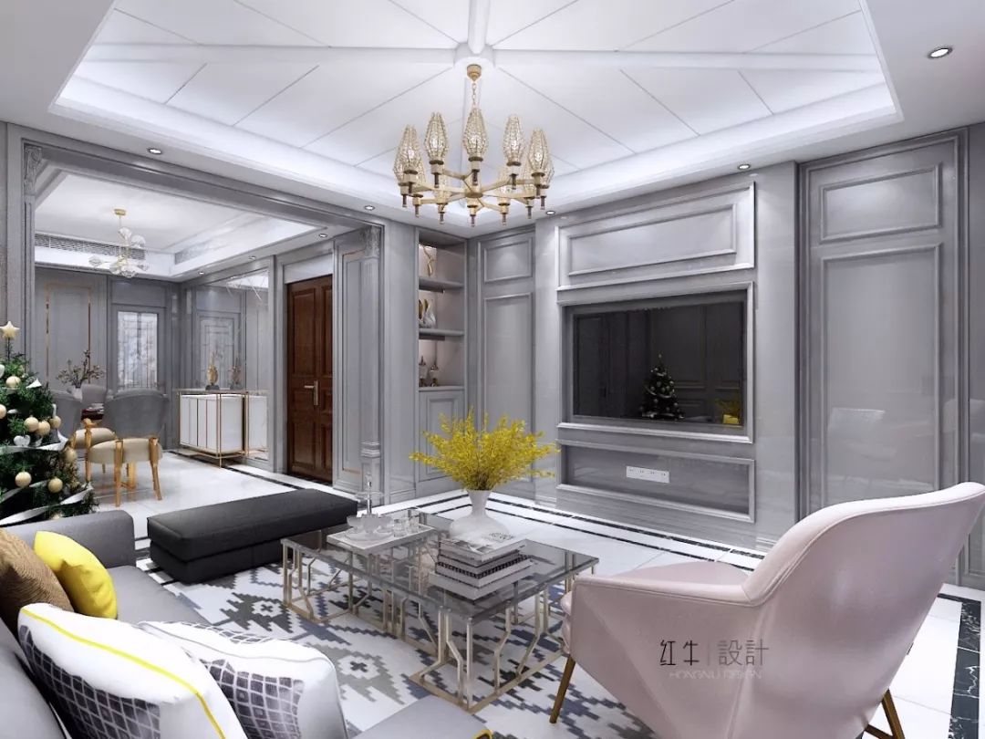 南京紫金未來城140平米簡約法式風格裝修 古典和現(xiàn)代的結(jié)合01