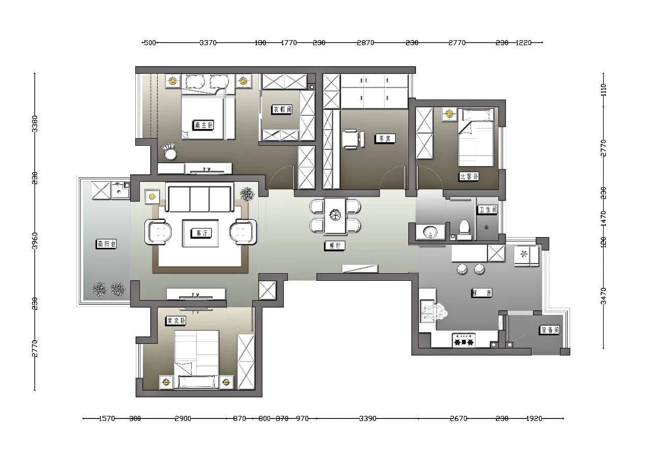 南京紫金未來城140平米簡約法式風格裝修 古典和現(xiàn)代的結(jié)合11