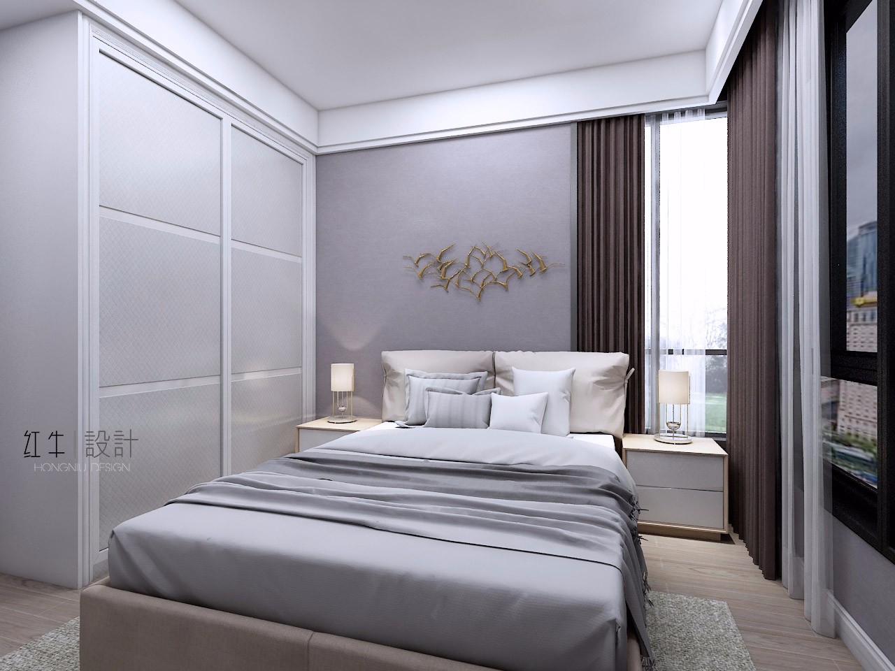 南京保利國(guó)際社區(qū)95平米現(xiàn)代簡(jiǎn)約風(fēng)格裝修06次臥_水印