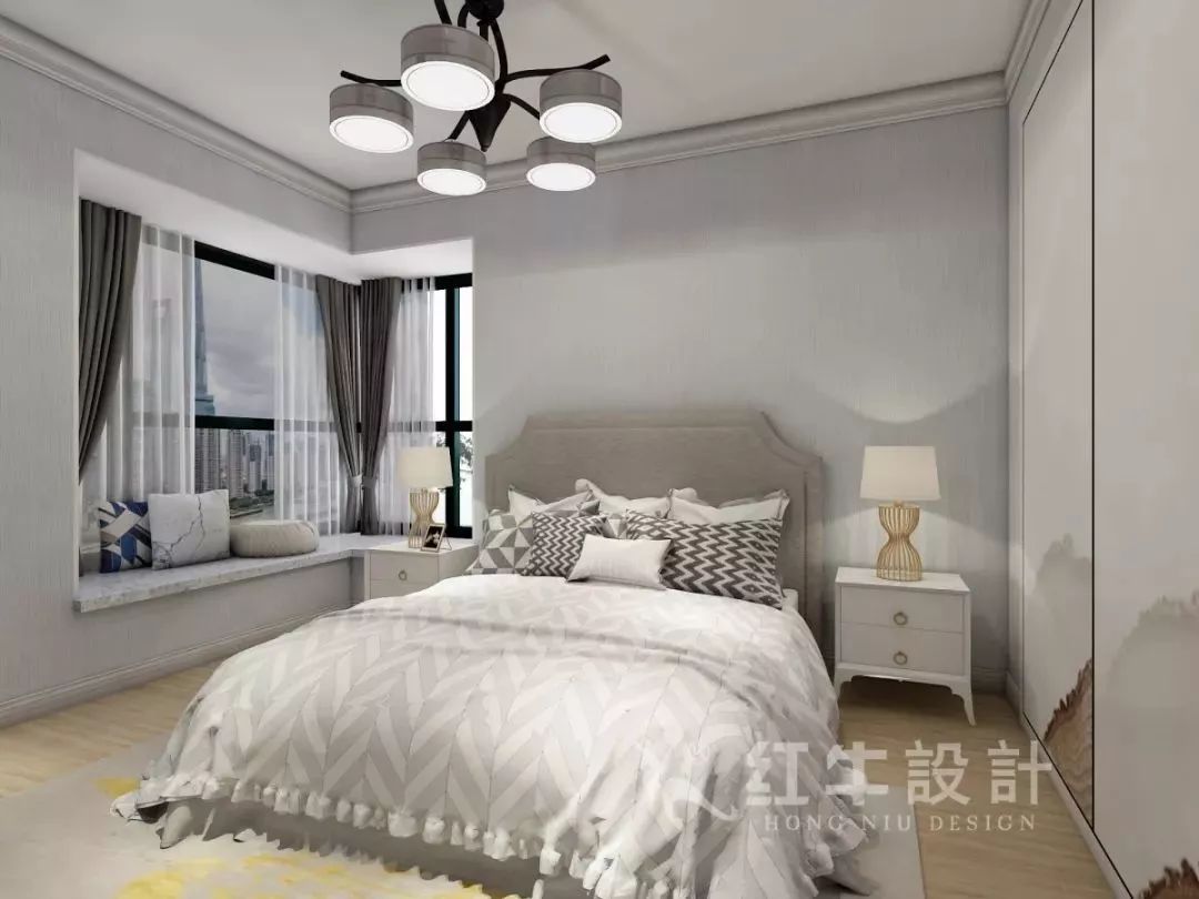 南京老房翻新--即便少掉一個(gè)衛(wèi)生間，也要單獨(dú)的衣帽間！15仇美蓉_康盛花園115㎡輕奢風(fēng)格裝修效果圖_主臥