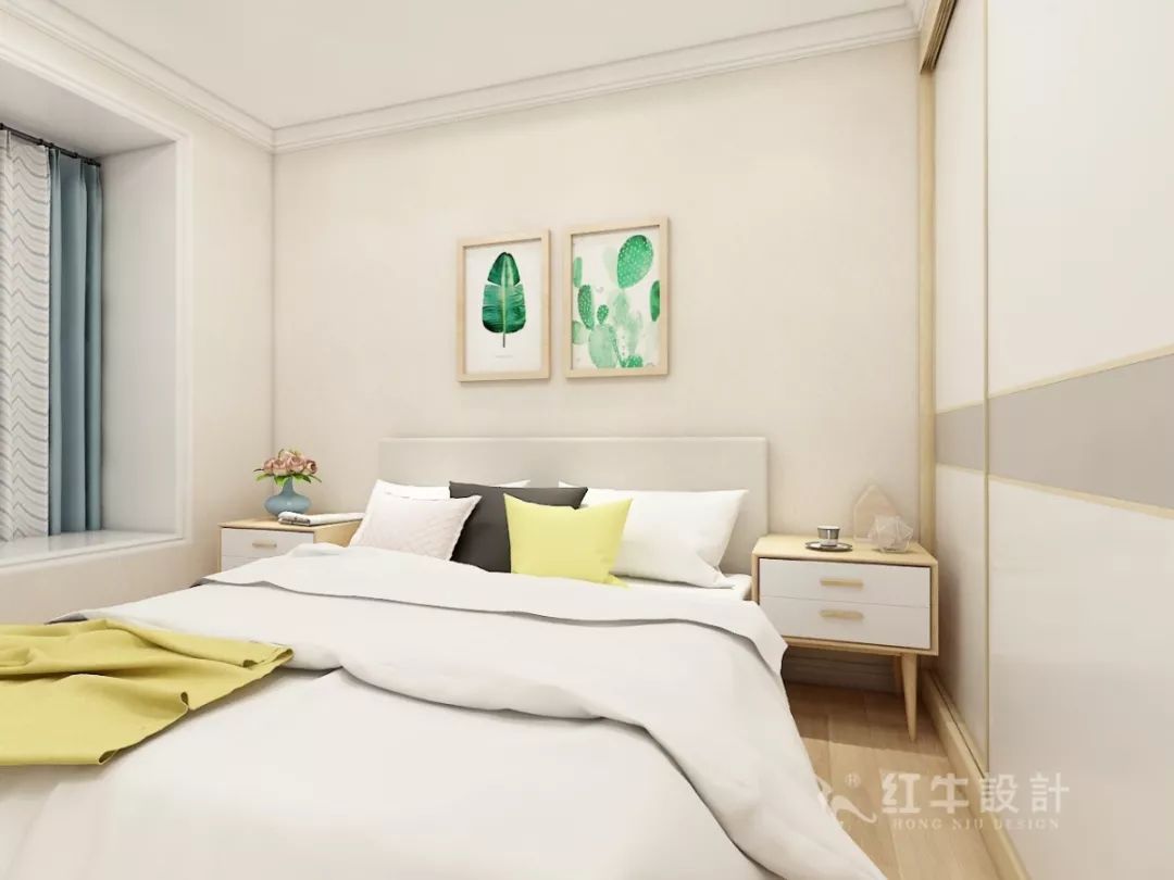 南京萬達茂99㎡北歐風格--摒棄繁瑣的裝飾，打造簡潔明亮的家居空間！07主臥室