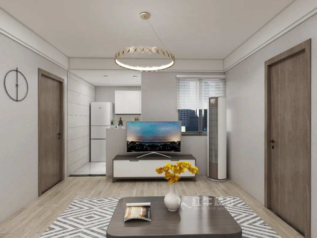 劉萍萍_花崗鴻福城132㎡現(xiàn)代簡約風(fēng)格_兩套小戶型打通變大宅，中西雙廚房+衣帽間打造品質(zhì)生活！07客廳