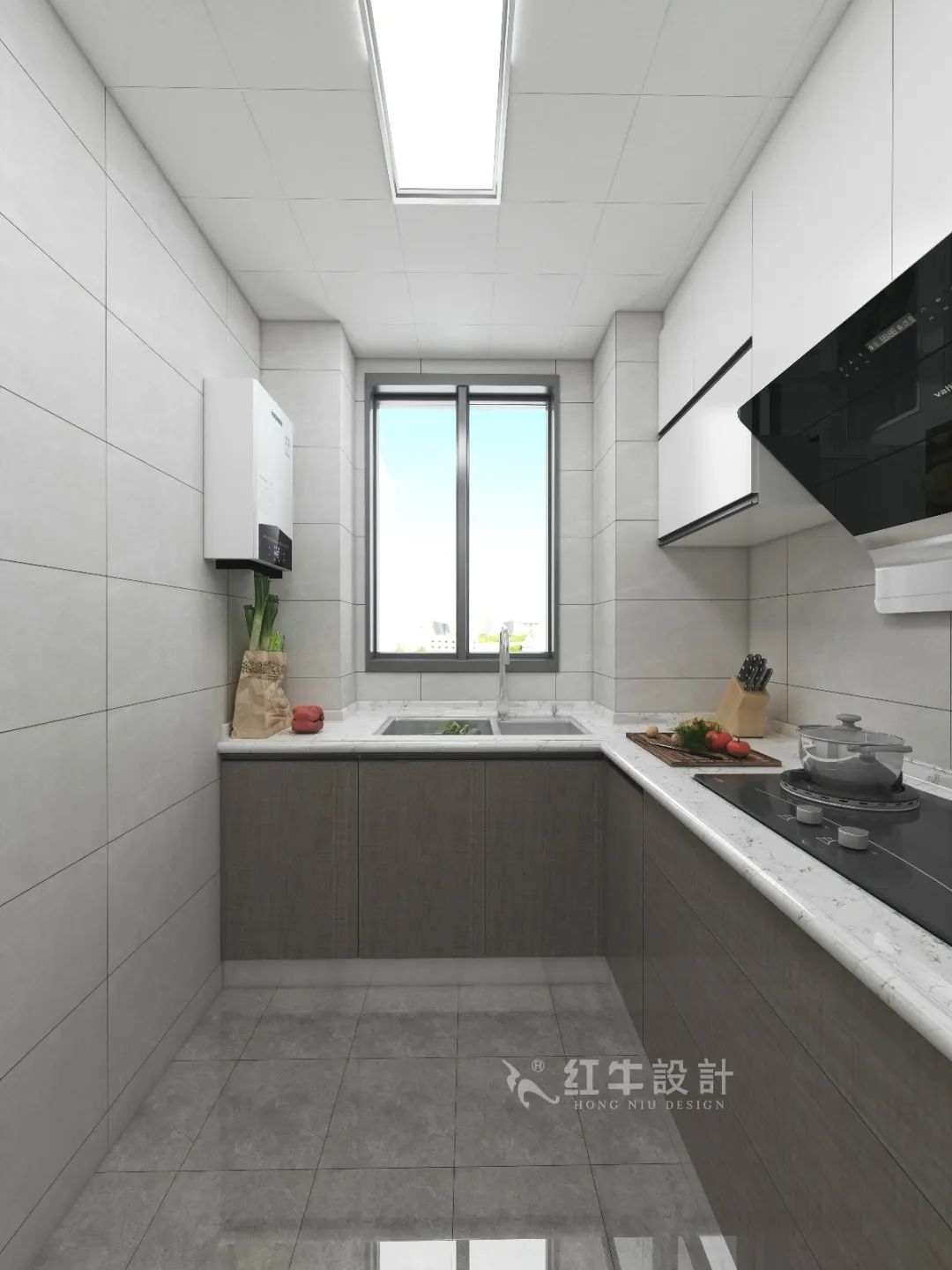 劉萍萍_花崗鴻福城132㎡現(xiàn)代簡約風(fēng)格_兩套小戶型打通變大宅，中西雙廚房+衣帽間打造品質(zhì)生活！10廚房