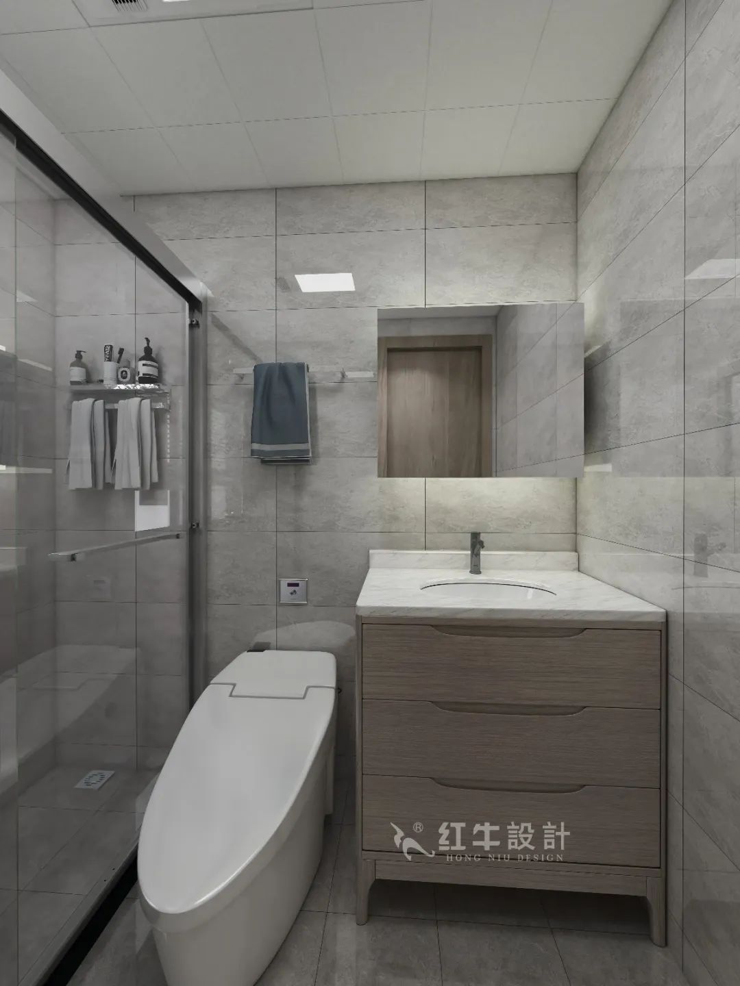 劉萍萍_花崗鴻福城132㎡現(xiàn)代簡約風(fēng)格_兩套小戶型打通變大宅，中西雙廚房+衣帽間打造品質(zhì)生活！15衛(wèi)生間