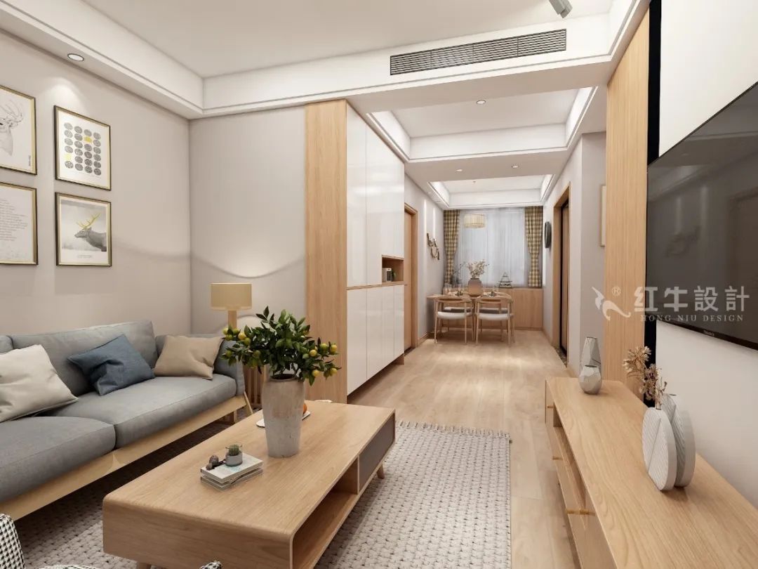 劉曉芳_紅牛設(shè)計(jì)--電建洺悅府89㎡日式風(fēng)格05效果圖欣賞_客廳效果圖