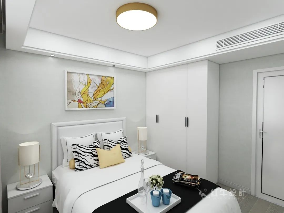 賈庭_紅牛設(shè)計(jì)--大名城 · 紫金九號(hào)100㎡后現(xiàn)代奢華08效果圖欣賞_朝北次臥