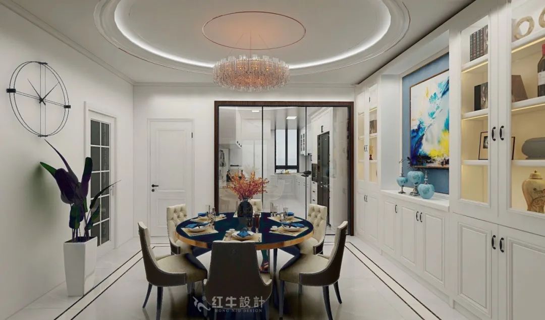 魏明花_紅牛設(shè)計(jì)--大名城 · 紫金九號(hào)118㎡輕奢風(fēng)格06效果圖欣賞_餐廳