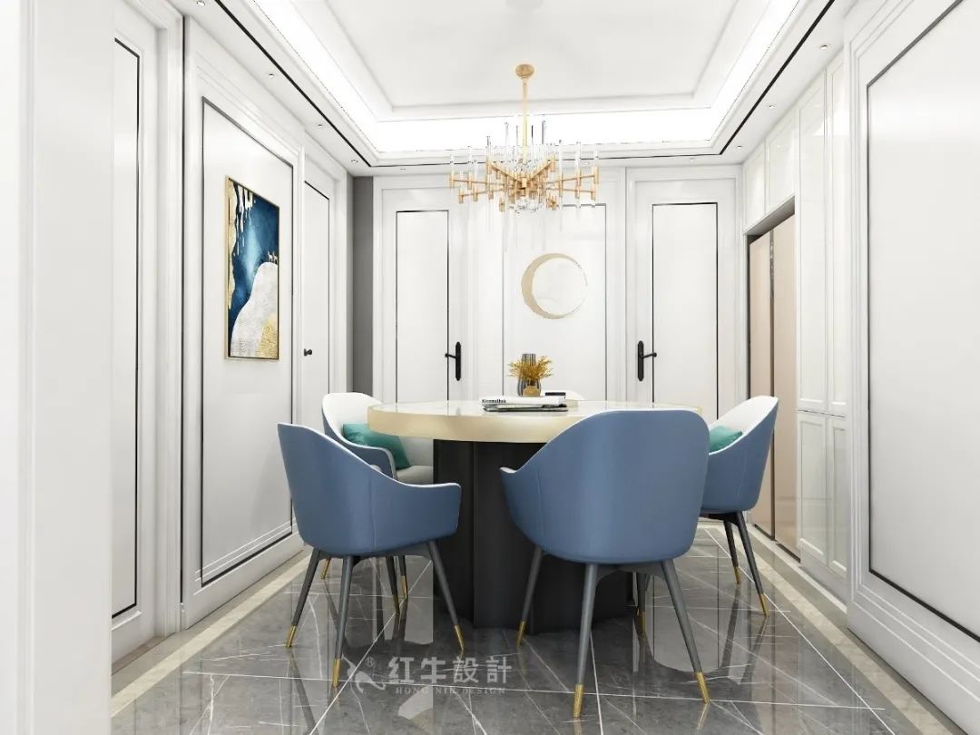 顧娟_紅牛設(shè)計(jì)--中垠紫金官邸137㎡(F戶型)輕奢風(fēng)格06效果圖欣賞_客廳