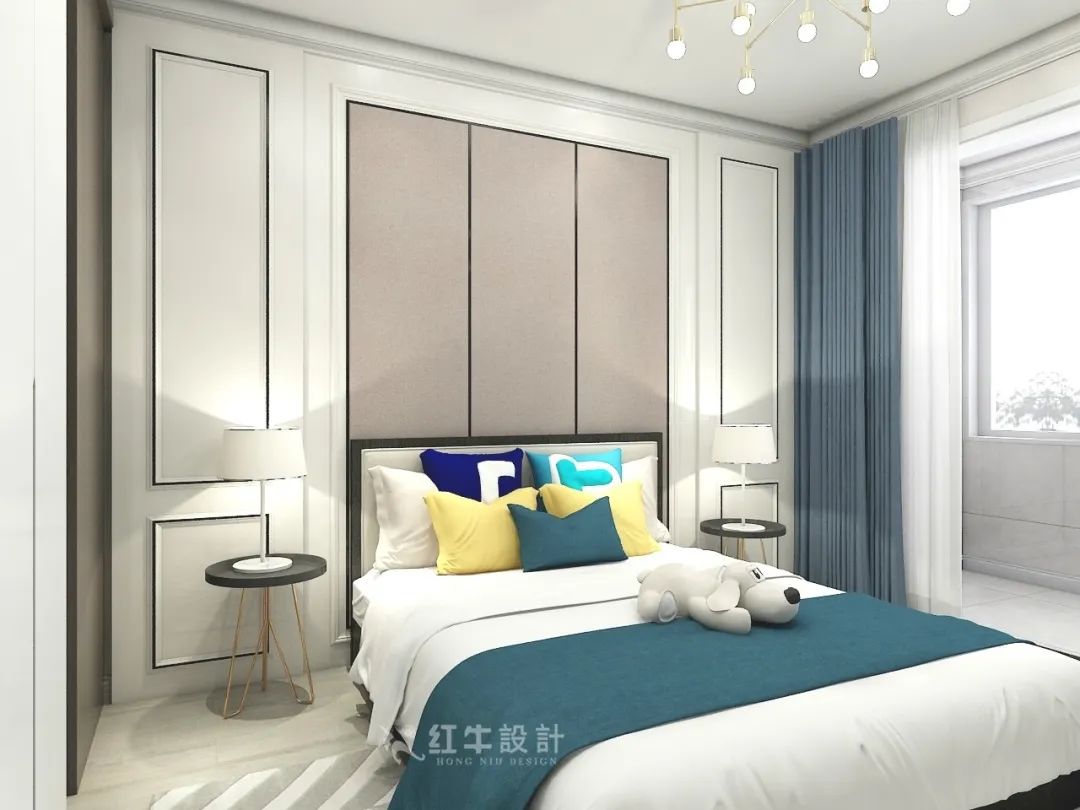 顧娟_紅牛設(shè)計(jì)--中垠紫金官邸137㎡(F戶型)輕奢風(fēng)格07效果圖欣賞_主臥