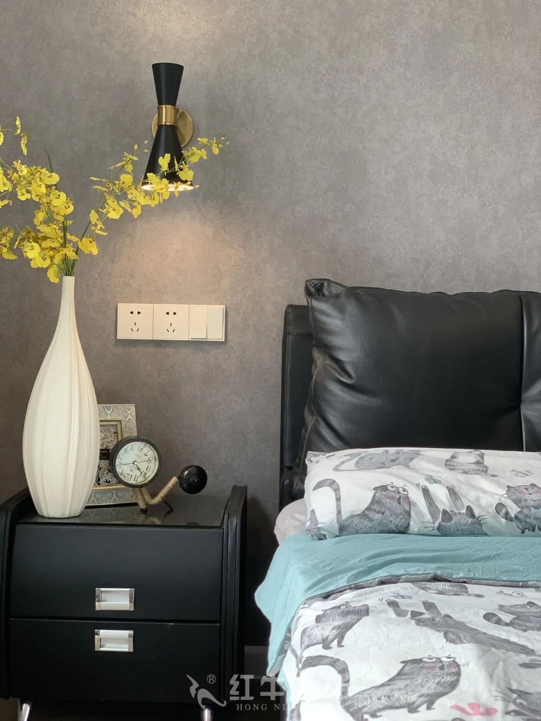 保利國際社區(qū)95㎡北歐風(fēng)格--記錄毛坯到美家的蛻變過程11實(shí)景效果_臥室