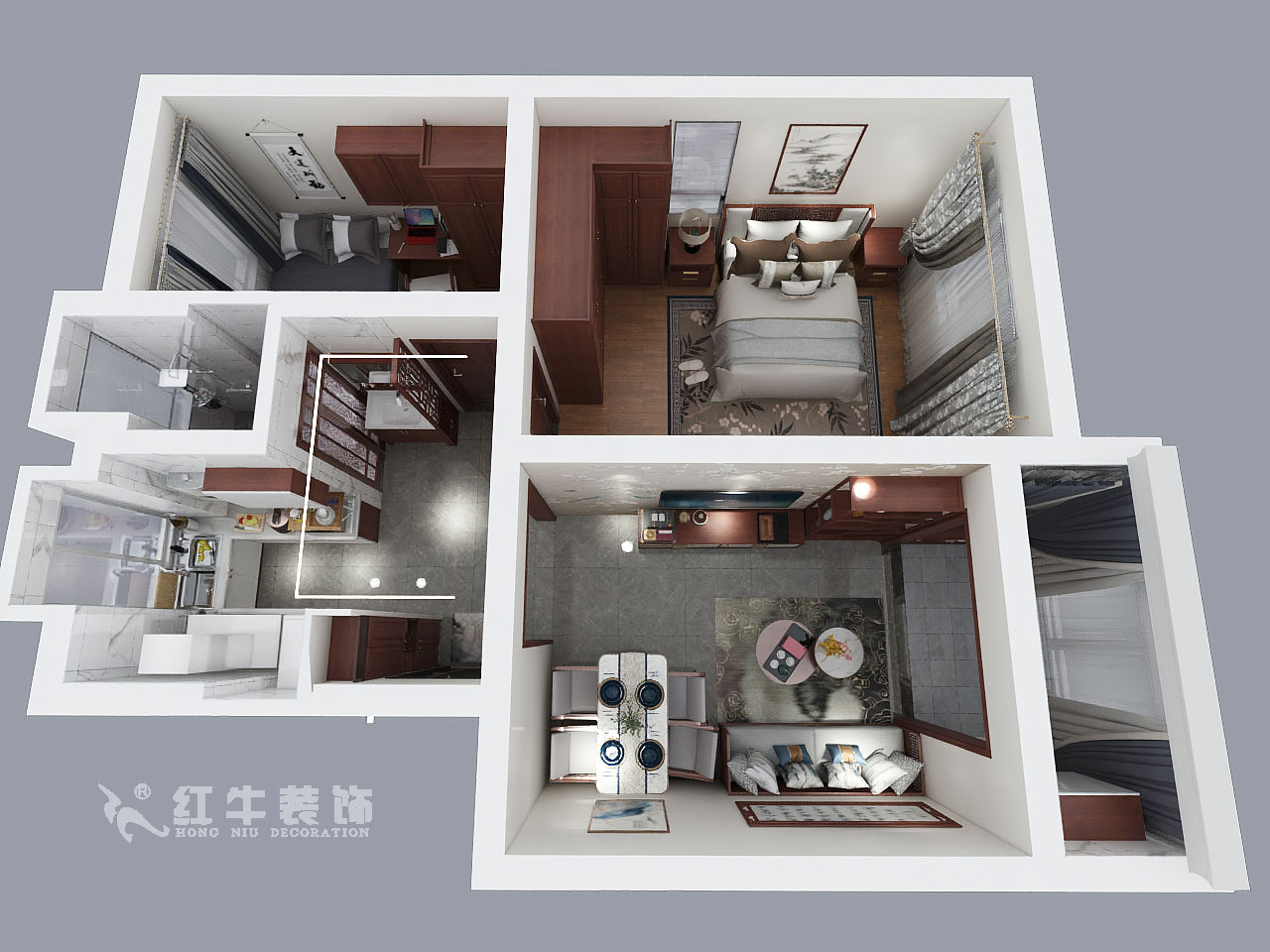 孟憲濤_四條巷34號1-201-62㎡-新中式風格_鳥瞰圖+logo