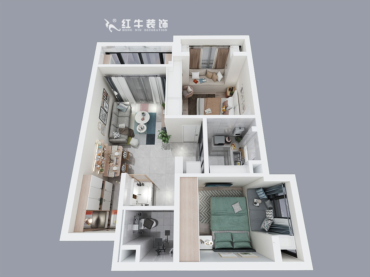 魏明花_明發(fā)財(cái)富中心B4-1517-60㎡-現(xiàn)代簡(jiǎn)約風(fēng)格_鳥瞰圖+logo