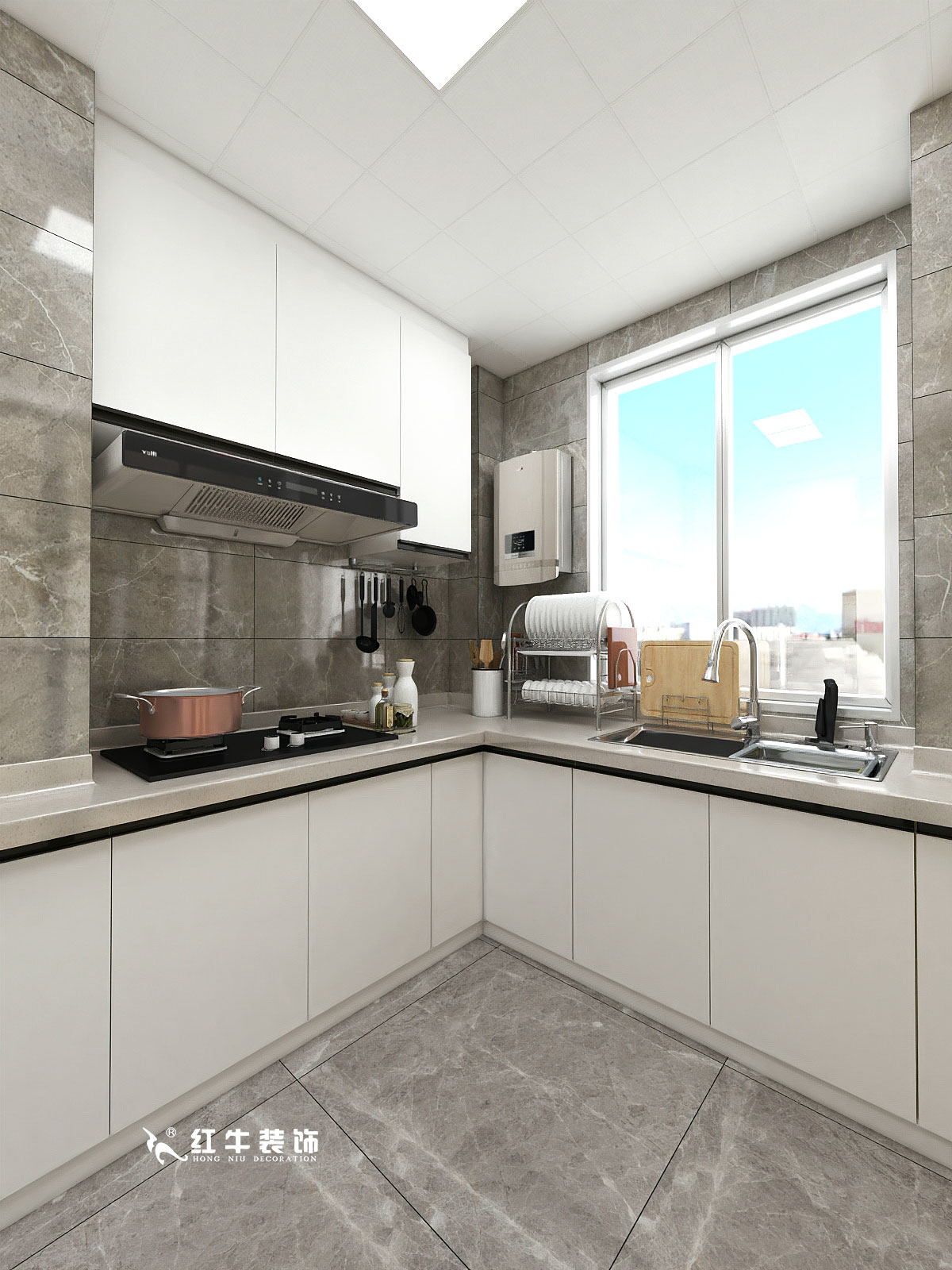 顧娟_金地都會(huì)意境118㎡現(xiàn)代風(fēng)格--弧形沙發(fā)設(shè)計(jì)，獨(dú)特有創(chuàng)意！06餐廳設(shè)計(jì)_廚房+