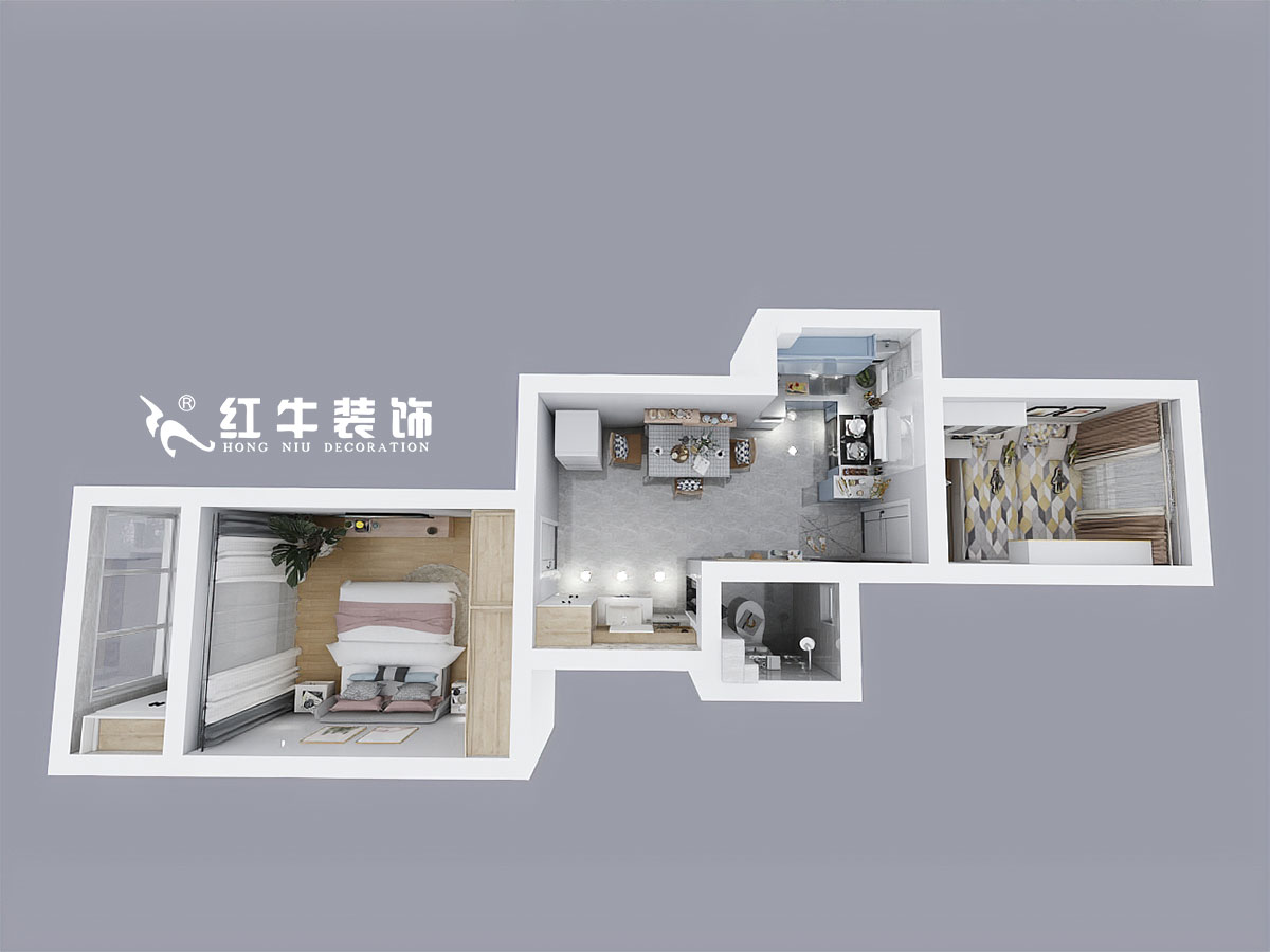 熊皓宇_小楊村12-406-60㎡-現代風格_鳥瞰圖