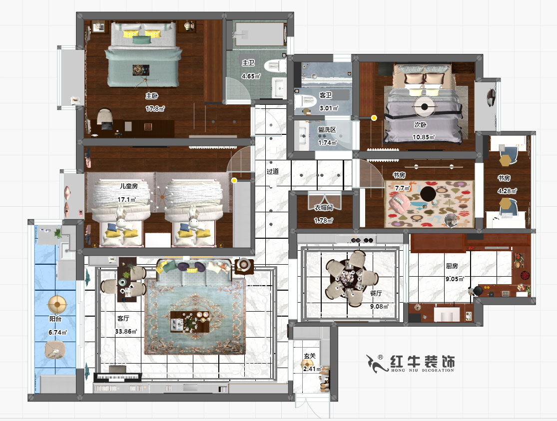 魏利利_白露新寓8-1-1002-160㎡-簡美風(fēng)格_彩平面