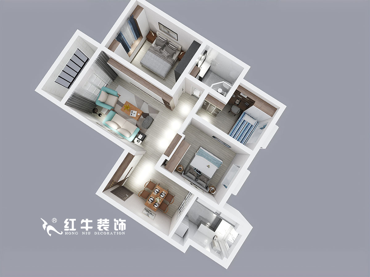 陸利民_南京信息工程大學人才公寓5-803-113㎡-現(xiàn)代風格_三維圖