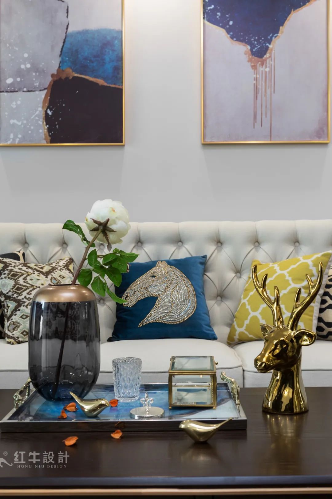 85后夫婦的美式輕奢家，起名“海藍之謎”！03客廳