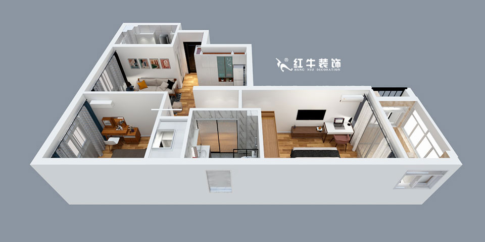 張智猿_金達(dá)花園3-706-90㎡-北歐風(fēng)格00鳥瞰圖