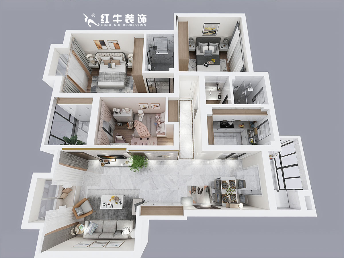 吳波_山水方舟21-404-124㎡-現(xiàn)代風(fēng)格00鳥(niǎo)瞰圖