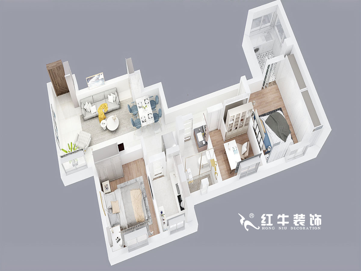 朱明琪_高教新村2-1608-98㎡-現(xiàn)代簡約風格00鳥瞰圖