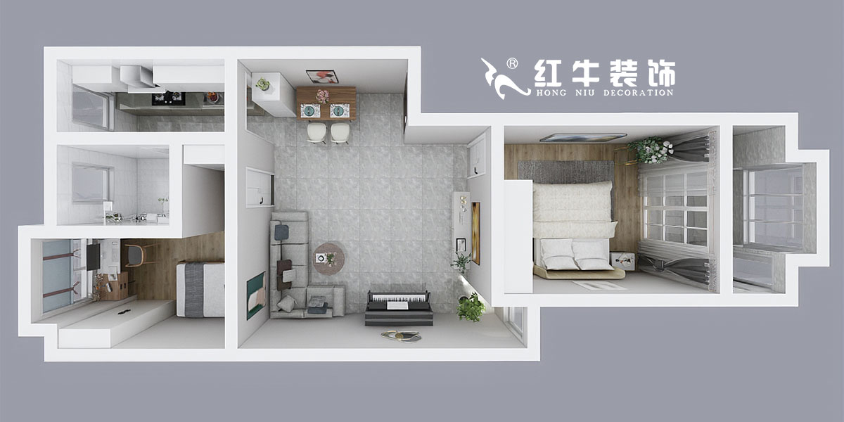 魏明花_一品嘉園2-305-76㎡-簡(jiǎn)約風(fēng)格_2室1廳1衛(wèi)_成品家¥117416→00鳥(niǎo)瞰圖