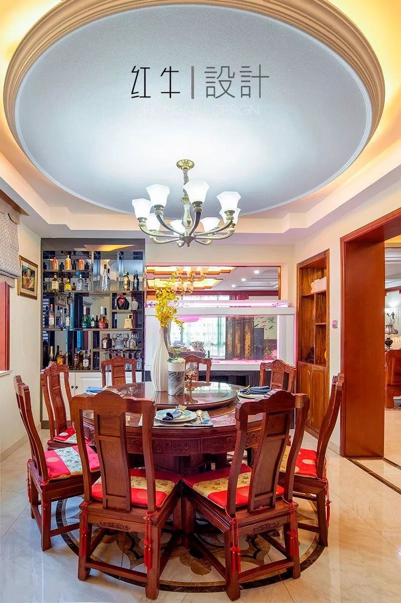 吳波_紅牛設(shè)計 · 大宅--280㎡ · 中式古典風(fēng)格 · 湯山東湖麗島04