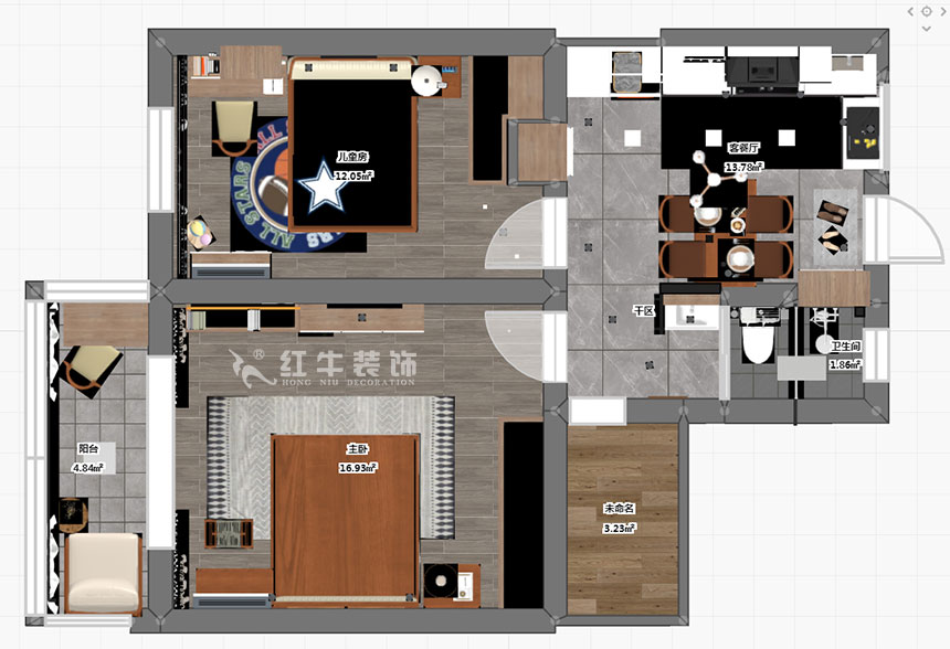 賈庭_峨嵋新村11號1-402-57㎡-北歐風格_2室1廳1衛(wèi)（老房重新裝修）_定制家￥97687_全包9