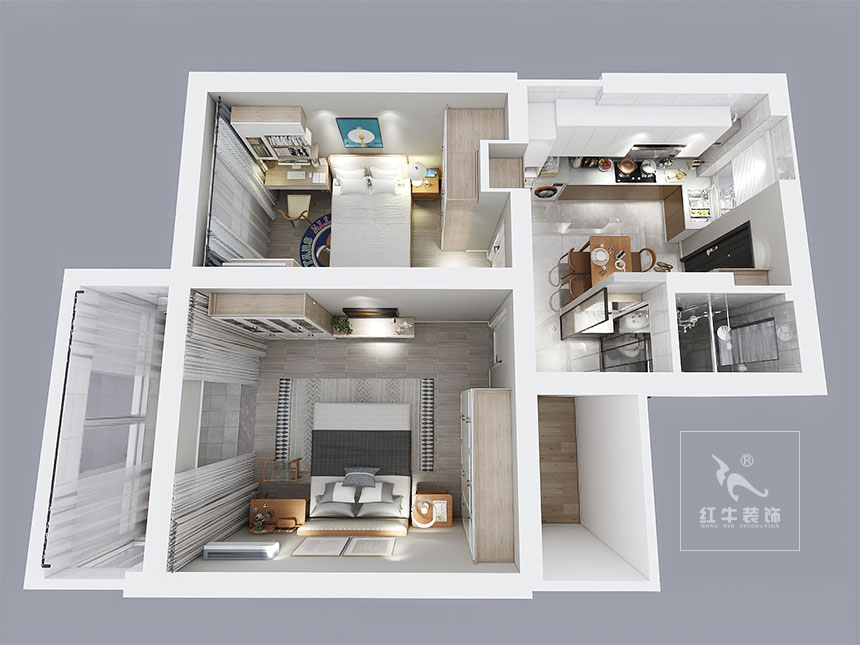 賈庭_峨嵋新村11號1-402-57㎡-北歐風格_2室1廳1衛(wèi)（老房重新裝修）_定制家￥97687_全包9