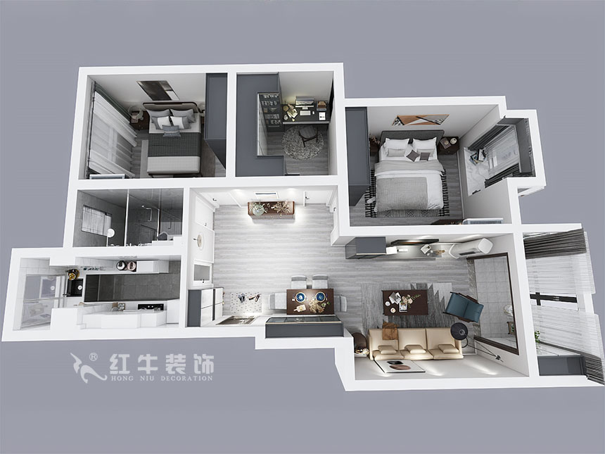 吳波_華匯康城23-404-105㎡-現代風格_3室2廳1衛(wèi)(舊房裝修)_定制家¥155943_全包15