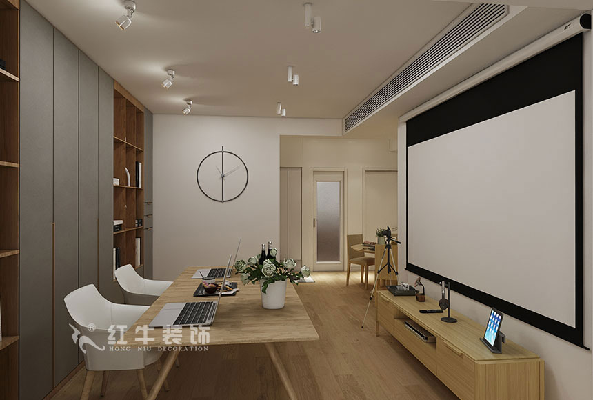 魏利利_津橋華府82㎡現(xiàn)代簡(jiǎn)約｜顛覆傳統(tǒng)客廳，即是休閑書(shū)吧又是影院01客廳860x580