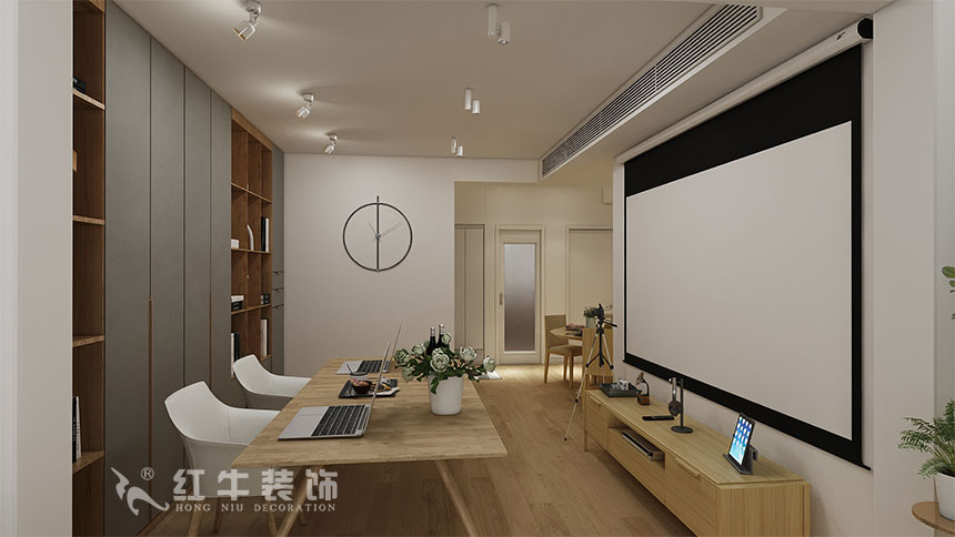 魏利利_津橋華府82㎡現(xiàn)代簡(jiǎn)約｜顛覆傳統(tǒng)客廳，即是休閑書(shū)吧又是影院05客廳