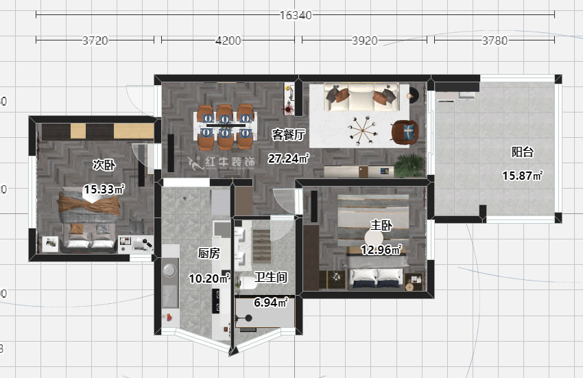 劉曉芳_21世紀(jì)現(xiàn)代城28-106-97㎡-現(xiàn)代風(fēng)格_2室2廳1衛(wèi)(老房裝修)_定制家¥126500_全包14