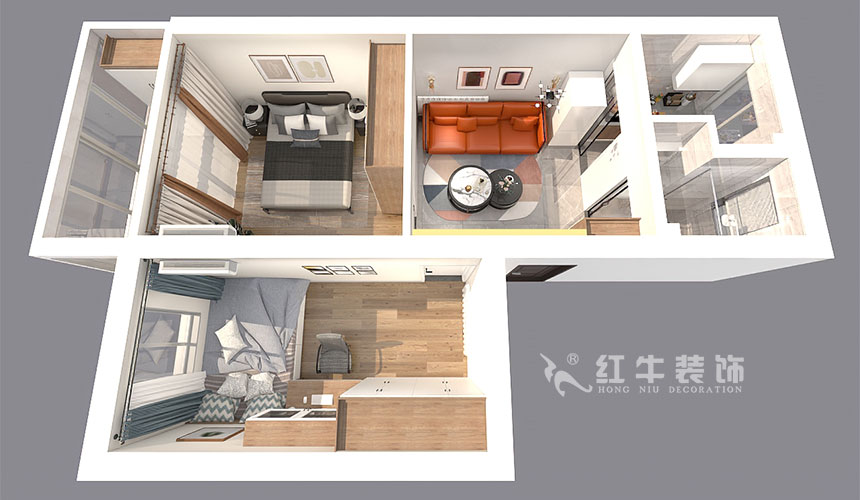 孟憲濤_北秀村22號3-702-60㎡-現(xiàn)代風(fēng)格_2室1廳1衛(wèi)(二手房裝修)_定制家¥89500_全包9萬00_04鳥瞰圖