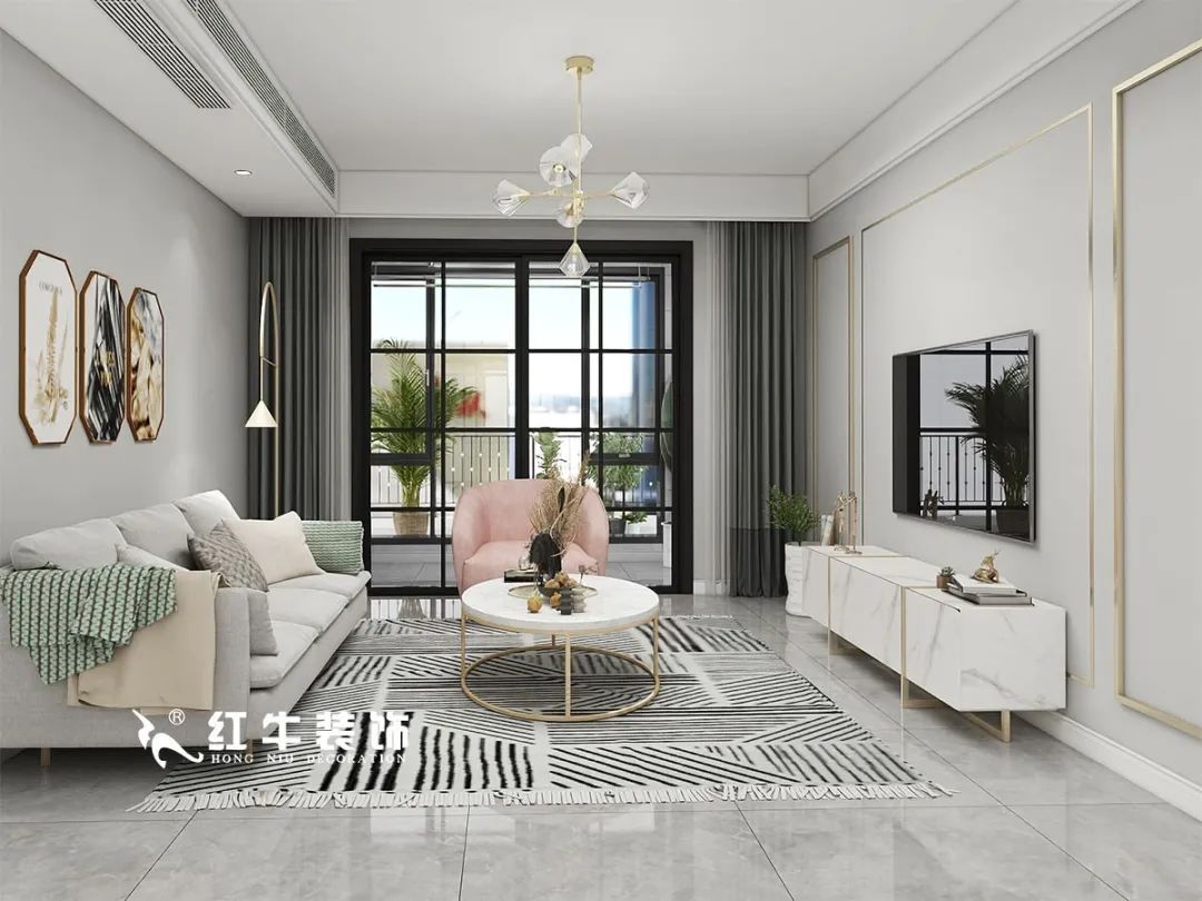 劉萍萍_仙龍灣山莊90㎡輕奢風(fēng)格｜加入一點(diǎn)金屬線條，這個家高級又溫柔！03