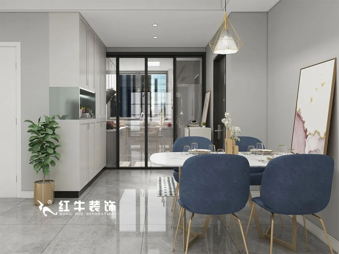 劉萍萍_仙龍灣山莊90㎡輕奢風(fēng)格｜加入一點(diǎn)金屬線條，這個家高級又溫柔！05