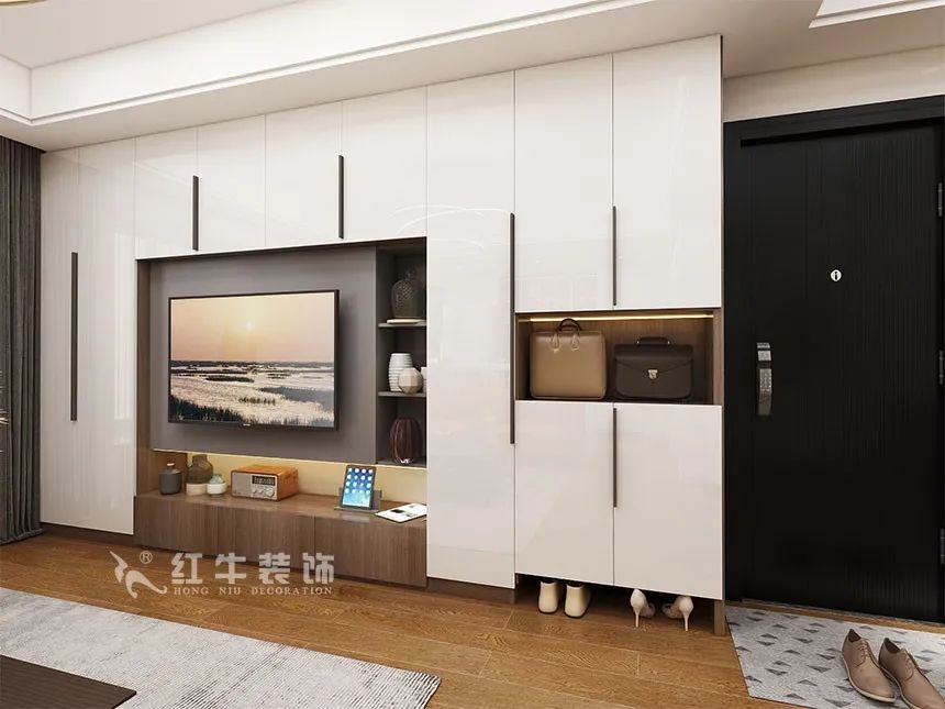 沙發(fā)不要靠墻，這樣設(shè)計(jì)才夠別致！（顧娟_東城水岸115㎡現(xiàn)代風(fēng)格_3室2廳1衛(wèi)_舊房裝修_全包17萬）05