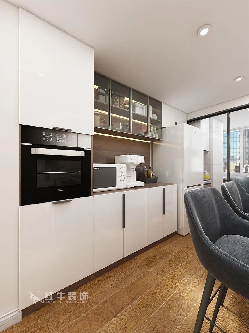 沙發(fā)不要靠墻，這樣設(shè)計(jì)才夠別致?。櫨阓東城水岸115㎡現(xiàn)代風(fēng)格_3室2廳1衛(wèi)_舊房裝修_全包17萬）07