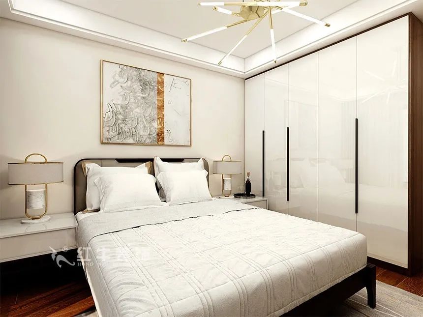 沙發(fā)不要靠墻，這樣設(shè)計(jì)才夠別致?。櫨阓東城水岸115㎡現(xiàn)代風(fēng)格_3室2廳1衛(wèi)_舊房裝修_全包17萬）10