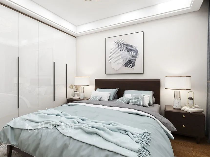 沙發(fā)不要靠墻，這樣設(shè)計(jì)才夠別致?。櫨阓東城水岸115㎡現(xiàn)代風(fēng)格_3室2廳1衛(wèi)_舊房裝修_全包17萬）11