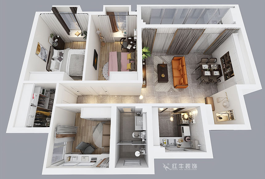 仇美蓉_語山苑7-1-501-99㎡-現(xiàn)代風格_3室2廳2衛(wèi)(新房裝修)_成品家¥121919_全包12