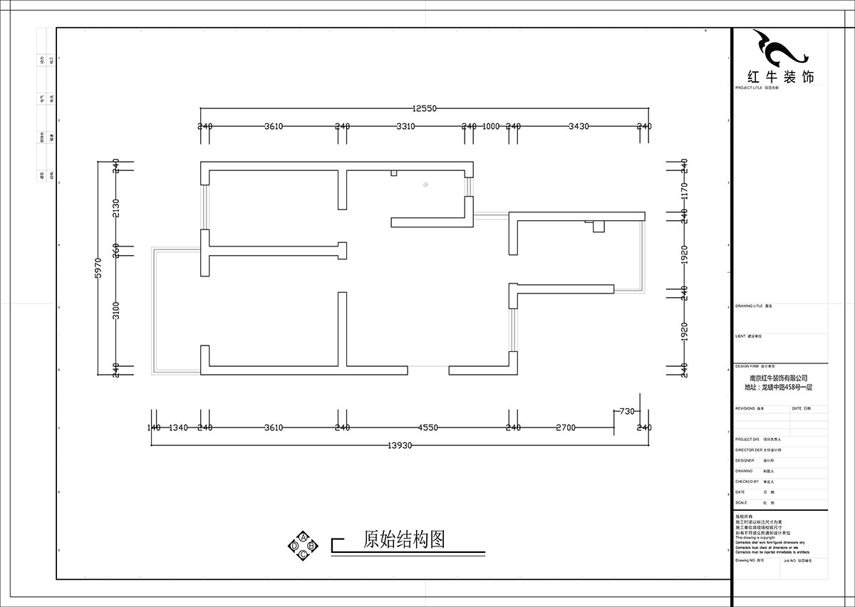 張智猿|銀龍花園1期35-301-60㎡-現(xiàn)代簡約風(fēng)格|2室1廳1衛(wèi)|老房裝修|定制家¥120000|全包10萬|00_01原始結(jié)構(gòu)圖