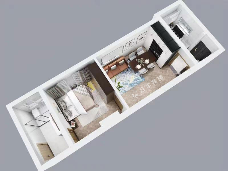 朱明琪|文昌宮6-101-45㎡-現(xiàn)代簡約風(fēng)格|1室1廳1衛(wèi)|老房裝修|定制家¥84206|全包9萬|00_04鳥瞰圖