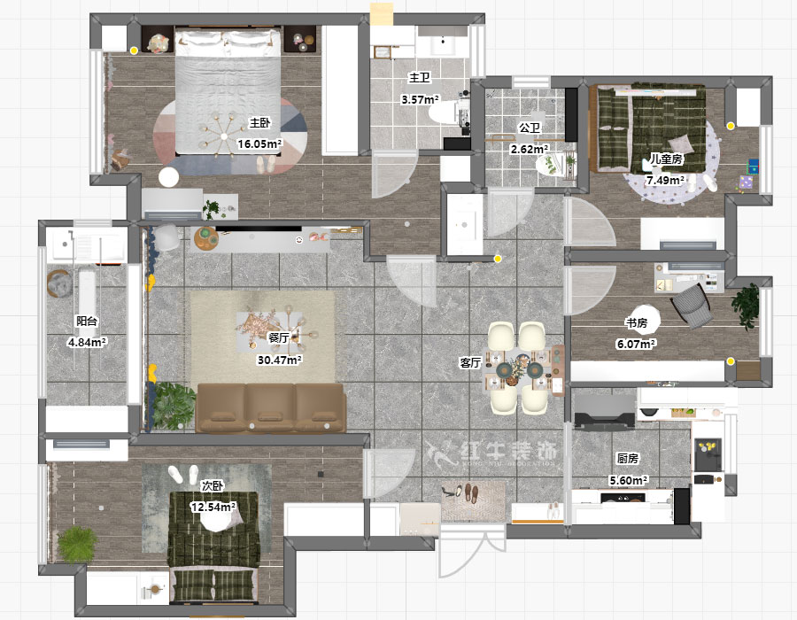 吳波|湖光晨樾2-402-108㎡-現(xiàn)代風(fēng)格|4室2廳2衛(wèi)|新房裝修|定制家¥129152|全包13萬|00_03彩平圖