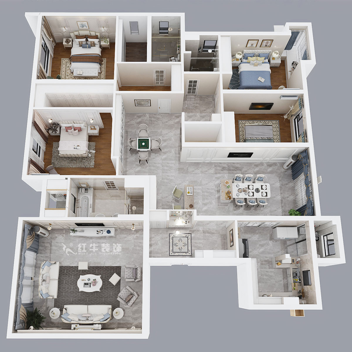 魏明花|碧桂園鳳雅苑9-1004-260㎡-現(xiàn)代簡(jiǎn)約風(fēng)格|4室3廳3衛(wèi)|毛坯房裝修|定制家¥368533|全包36萬(wàn)|00_03鳥(niǎo)瞰圖