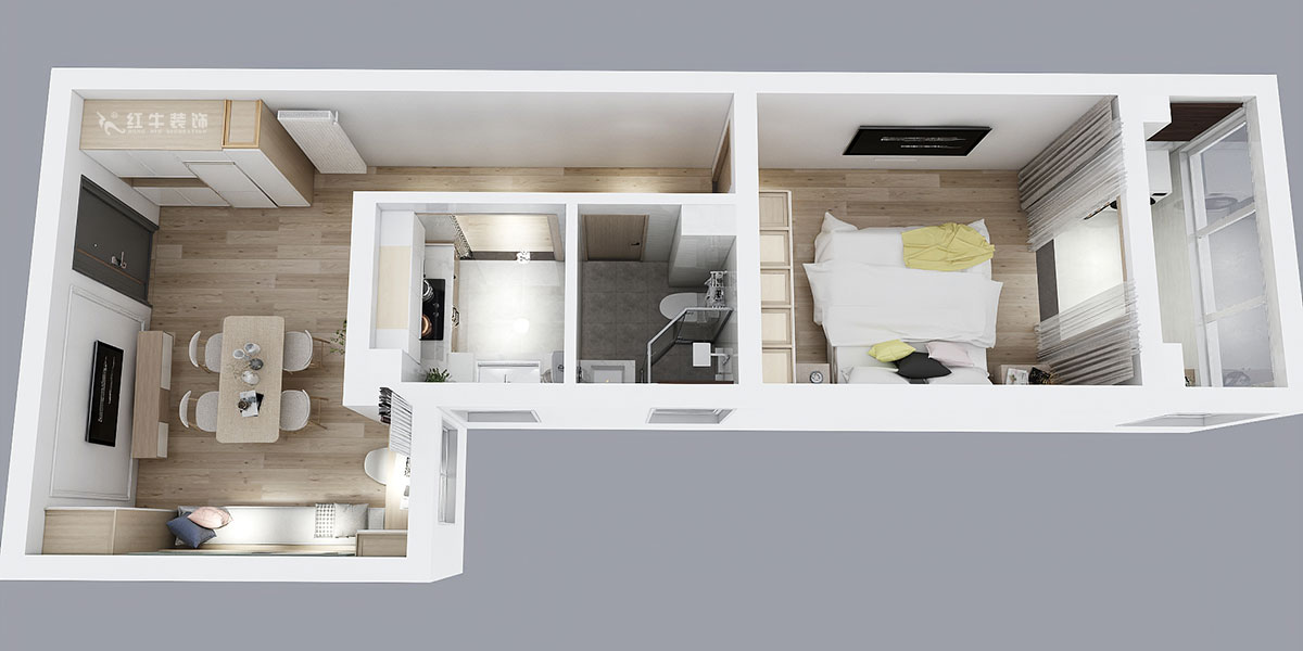 顧娟|御道嘉庭5-2-208-80㎡-北歐風格|1室1廳1衛(wèi)|新房裝修|定制家¥77600|全包11