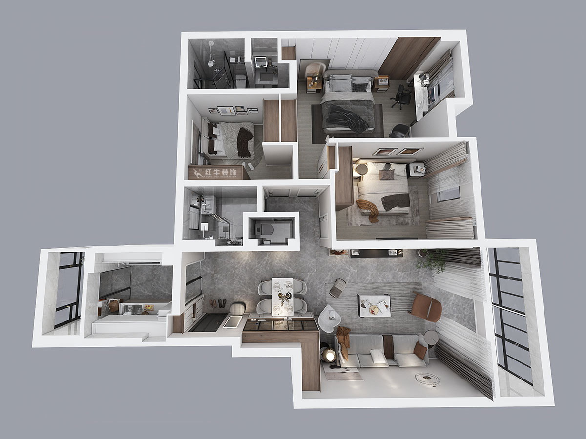 劉小勇|武夷商城2-401-138㎡-現(xiàn)代風(fēng)格|3室2廳2衛(wèi)|老房裝修|定制家¥180000|全包18