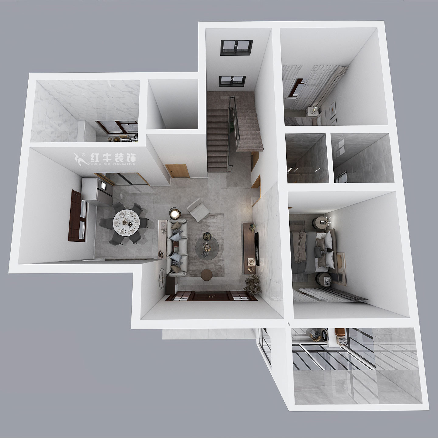 劉小勇|酈湖美墅90-102-190㎡-現(xiàn)代風(fēng)格|4室2廳3衛(wèi)|新房裝修|定制家¥288000|全包33萬(wàn)|00_07一樓鳥(niǎo)瞰圖