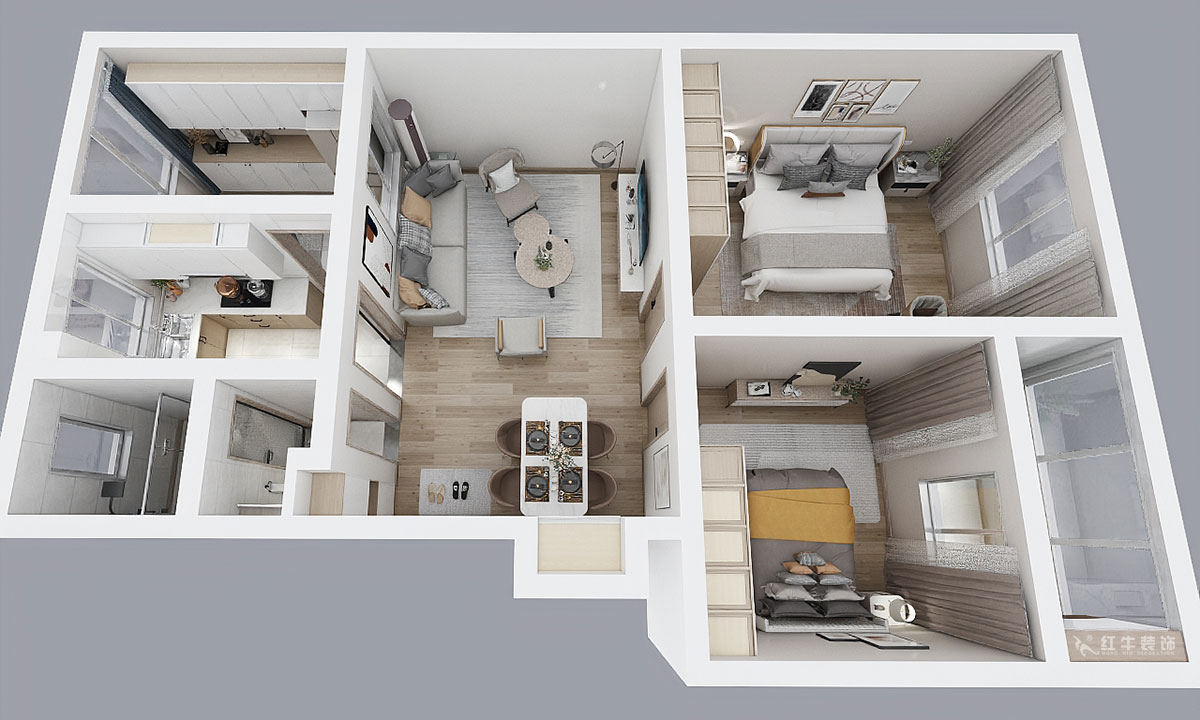 顧娟|苜蓿園大街238號4-3-507-86㎡-北歐風格|3室2廳1衛(wèi)|舊房裝修|定制家|全包12