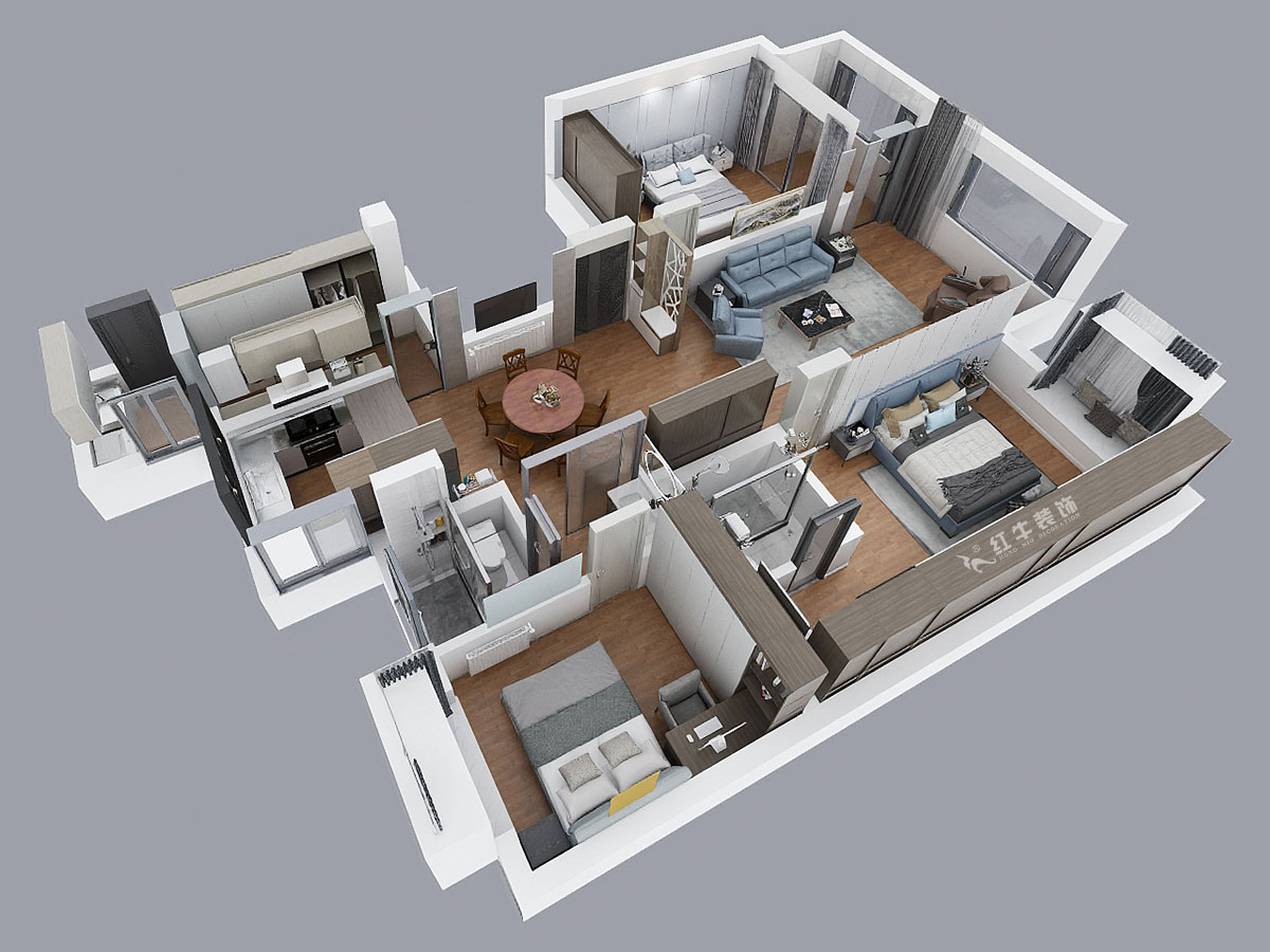 陸利民|大光路37號(hào)7-1802-150㎡-現(xiàn)代簡(jiǎn)約風(fēng)格|3室2廳2衛(wèi)|老房重裝|定制家¥156600|全包19